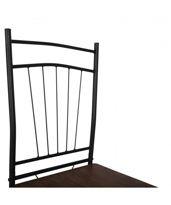 ΣΕΤ ΤΡΑΠΕΖΑΡΙΑΣ 5ΤΜΧ PEARY HM9416.11 ΜΕΤΑΛΛΟ ΜΑΥΡΟ-MDF ΚΑΡΥΔΙ 110x60x74Yεκ.