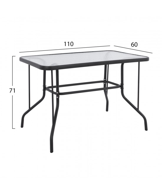 ΣΕΤ ΤΡΑΠΕΖΑΡΙΑΣ 5ΤΜΧ HM5193.01 ΜΕΤΑΛΛΙΚΗ ΜΕ 4 ΚΑΡΕΚΛΕΣ & ΤΡΑΠΕΖΙ 110x60 ΓΚΡΙ