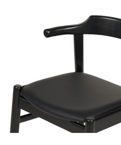 ΠΟΛΥΘΡΟΝΑ ΤΡΑΠΕΖΑΡΙΑΣ CERSEI HM9946.02 RUBBERWOOD & PU ΣΕ ΜΑΥΡΟ 57x54x74Υεκ