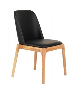 KΑΡΕΚΛΑ ΤΡΑΠΕΖΑΡΙΑΣ FURLAN HM9944.01 RUBBERWOOD-ΜΑΥΡΟ PU 54,5x58x86Υεκ