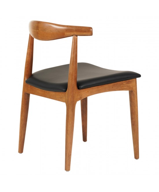 KΑΡΕΚΛΑ ΤΡΑΠΕΖΑΡΙΑΣ ALOR HM9947.03 RUBBERWOOD ΚΑΡΥΔΙ-ΜΑΥΡΟ PU 55x51x75Υεκ