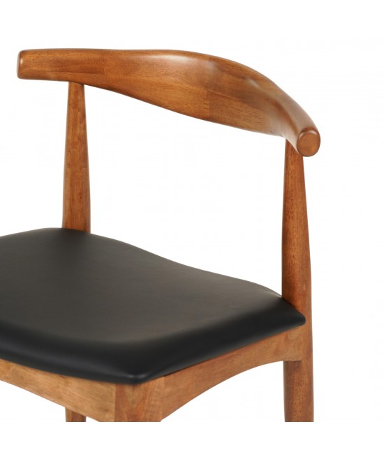 KΑΡΕΚΛΑ ΤΡΑΠΕΖΑΡΙΑΣ ALOR HM9947.03 RUBBERWOOD ΚΑΡΥΔΙ-ΜΑΥΡΟ PU 55x51x75Υεκ