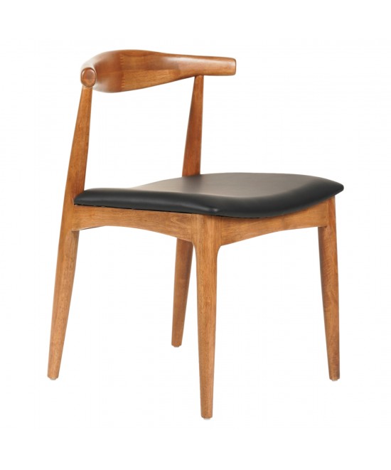 KΑΡΕΚΛΑ ΤΡΑΠΕΖΑΡΙΑΣ ALOR HM9947.03 RUBBERWOOD ΚΑΡΥΔΙ-ΜΑΥΡΟ PU 55x51x75Υεκ