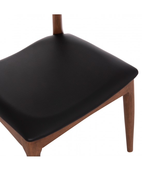 KΑΡΕΚΛΑ ΤΡΑΠΕΖΑΡΙΑΣ ALOR HM9947.03 RUBBERWOOD ΚΑΡΥΔΙ-ΜΑΥΡΟ PU 55x51x75Υεκ