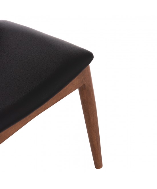 KΑΡΕΚΛΑ ΤΡΑΠΕΖΑΡΙΑΣ ALOR HM9947.03 RUBBERWOOD ΚΑΡΥΔΙ-ΜΑΥΡΟ PU 55x51x75Υεκ
