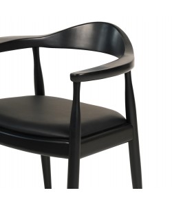 ΠΟΛΥΘΡΟΝΑ ΤΡΑΠΕΖΑΡΙΑΣ ADOR HM9948.02 RUBBERWOOD ΚΑΙ PU-ΜΑΥΡΟ 62x54x76,5Υεκ