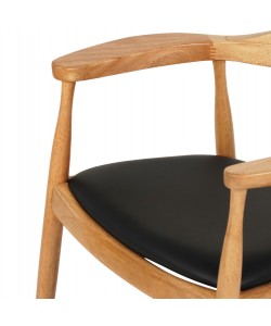 ΠΟΛΥΘΡΟΝΑ ΤΡΑΠΕΖΑΡΙΑΣ ADOR HM9948.01 RUBBERWOOD ΣΕ ΟΑΚ ΚΑΙ ΜΑΥΡΟ PU 62x54x76,5Υεκ