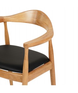 ΠΟΛΥΘΡΟΝΑ ΤΡΑΠΕΖΑΡΙΑΣ ADOR HM9948.01 RUBBERWOOD ΣΕ ΟΑΚ ΚΑΙ ΜΑΥΡΟ PU 62x54x76,5Υεκ