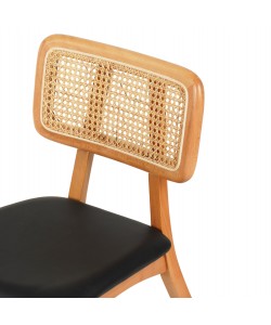 KΑΡΕΚΛΑ ΤΡΑΠΕΖΑΡΙΑΣ LUFFY HM9953.01 ΞΥΛΟ ΟΞΙΑΣ ΦΥΣΙΚΟ-ΜΑΥΡΟ PU 47x60x80Υεκ.