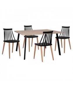 ΣΕΤ 5ΤΜΧ ΤΡΑΠΕΖΙ 140x80x76 cm SONAMA & ΚΑΡΕΚΛΕΣ VANESSA ΜΑΥΡΕΣ ΜΕΤΑΛΛΙΚΑ ΠΟΔΙΑ HM11037