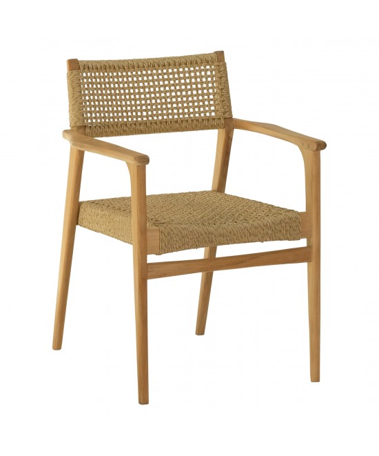 ΠΟΛΥΘΡΟΝΑ NEBO HM9937 ΞΥΛΟ TEAK & ΣΥΝΘ.RATTAN ΣΕ ΦΥΣΙΚΟ ΧΡΩΜΑ 57x63x80,5Υ