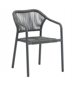 ΠΟΛΥΘΡΟΝΑ ΑΛΟΥΜΙΝΙΟΥ LUCCI HM6266.01 ΣΚΟΥΡΟ ΓΚΡΙ ΣΚΕΛΕΤΟΣ & P.E.RATTAN 58x56x79Υεκ