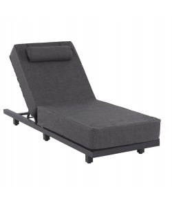 ΕΠΑΓΓΕΛΜ. ΞΑΠΛΩΣΤΡΑ JESSIE HM10714.03 ΣΚΟΥΡΟ ΓΚΡΙ ΑΛΟΥΜ.& ΜΑΞΙΛΑΡΙ 200x71x79Υεκ