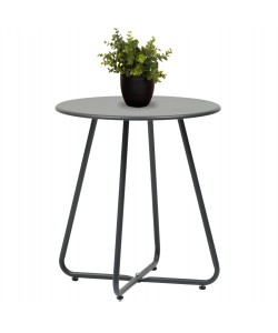 ΒΟΗΘΗΤΙΚΟ ΤΡΑΠΕΖΑΚΙ ΜΕΤΑΛΛΙΚΟ ΣΤΡΟΓΓΥΛΟ SAMMON HM6271.01 ΓΚΡΙ Φ45x50Υεκ