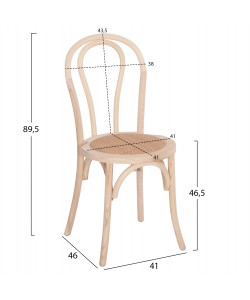 ΞΥΛΙΝΗ ΚΑΡΕΚΛΑ MONTREAL ΤΥΠΟΥ ΒΙΕΝΝΗΣ HM8914.10 ΞΥΛΟ ΟΞΙΑΣ-ΑΒΑΦΗ 41x46x89,5Υεκ.