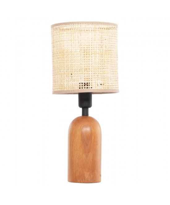 ΕΠΙΤΡΑΠΕΖΙΟ ΦΩΤΙΣΤΙΚΟ LYKTUR HM4709 ΜΠΕΖ ΚΑΠΕΛΟ WICKER-ΞΥΛΙΝΗ ΒΑΣΗ Φ15,5x35,5Υεκ.