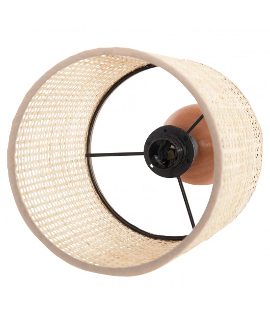 ΕΠΙΤΡΑΠΕΖΙΟ ΦΩΤΙΣΤΙΚΟ LYKTUR HM4709 ΜΠΕΖ ΚΑΠΕΛΟ WICKER-ΞΥΛΙΝΗ ΒΑΣΗ Φ15,5x35,5Υεκ.