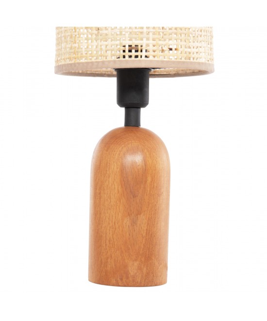 ΕΠΙΤΡΑΠΕΖΙΟ ΦΩΤΙΣΤΙΚΟ LYKTUR HM4709 ΜΠΕΖ ΚΑΠΕΛΟ WICKER-ΞΥΛΙΝΗ ΒΑΣΗ Φ15,5x35,5Υεκ.