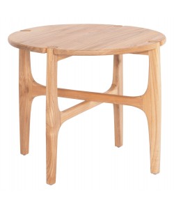 ΒΟΗΘΗΤΙΚΟ ΤΡΑΠΕΖΑΚΙ ΣΤΡΟΓΓΥΛΟ KATAL HM9932 ΞΥΛΟ SUNGKAI ΦΥΣΙΚΟ Φ59,5x50,5Υεκ.