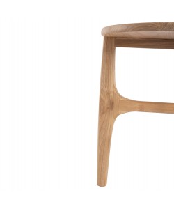 ΒΟΗΘΗΤΙΚΟ ΤΡΑΠΕΖΑΚΙ ΣΤΡΟΓΓΥΛΟ KATAL HM9932 ΞΥΛΟ SUNGKAI ΦΥΣΙΚΟ Φ59,5x50,5Υεκ.