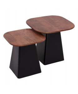 ΤΡΑΠΕΖΙA ΣΑΛΟΝΙΟΥ 2ΤΜΧ VAIOLA HM9998 ΞΥΛΟ MANGO TOP-ΜΕΤΑΛΛΙΚΕΣ ΒΑΣΕΙΣ ΜΑΥΡΕΣ 40x40 & 50x50 εκ.