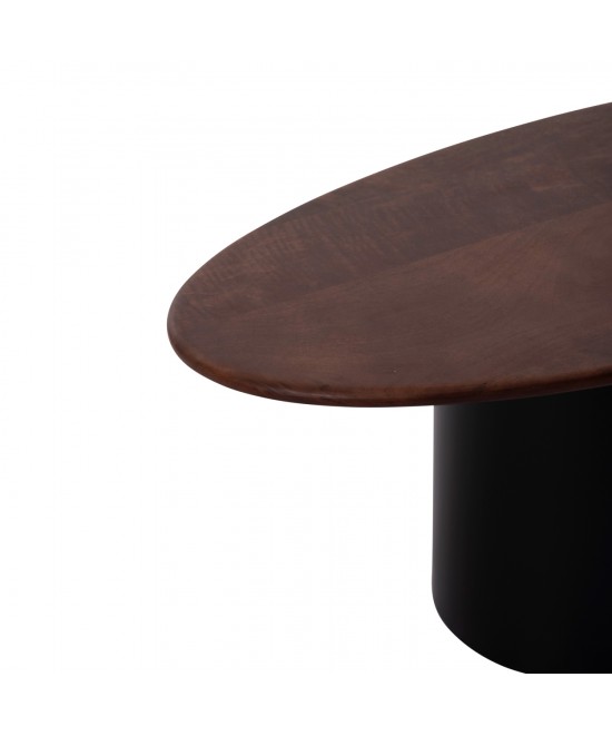 ΤΡΑΠΕΖΙA ΣΑΛΟΝΙΟΥ 3ΤΜΧ PEBBLES HM18004 MANGO TOP-ΜΕΤΑΛΛΙΚΕΣ ΜΑΥΡΕΣ ΒΑΣΕΙΣ