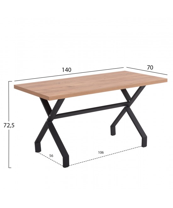 ΤΡΑΠΕΖΙ ΚΟΥΖΙΝΑΣ LANA HM18221.04 ΜΕΛΑΜΙΝΗ ΣΕ ΦΥΣΙΚΟ-ΜΑΥΡΑ ΜΕΤΑΛ.ΠΟΔΙΑ 140x70x72.5Υεκ. ΤΡΑΠΕΖΙ ΚΟΥΖΙΝΑΣ LANA HM18221.04 ΜΕΛΑΜΙΝΗ ΣΕ ΦΥΣΙΚΟ-ΜΑΥΡΑ ΜΕΤΑΛ.ΠΟΔΙΑ 140x70x72.5Υεκ.