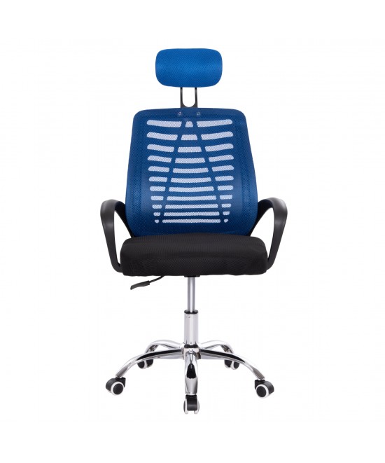 ΚΑΡΕΚΛΑ ΓΡΑΦΕΙΟΥ TRAIL2 HM1193.36 ΜΠΛΕ & ΜΑΥΡΟ MESH-ΠΟΔΙ ΧΡΩΜΙΟΥ 61x61x116Yεκ.