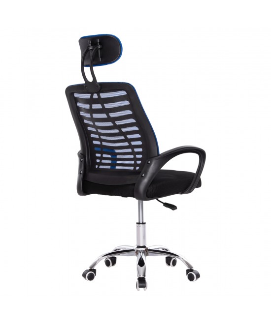 ΚΑΡΕΚΛΑ ΓΡΑΦΕΙΟΥ TRAIL2 HM1193.36 ΜΠΛΕ & ΜΑΥΡΟ MESH-ΠΟΔΙ ΧΡΩΜΙΟΥ 61x61x116Yεκ.