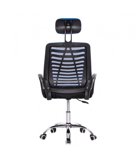 ΚΑΡΕΚΛΑ ΓΡΑΦΕΙΟΥ TRAIL2 HM1193.36 ΜΠΛΕ & ΜΑΥΡΟ MESH-ΠΟΔΙ ΧΡΩΜΙΟΥ 61x61x116Yεκ.