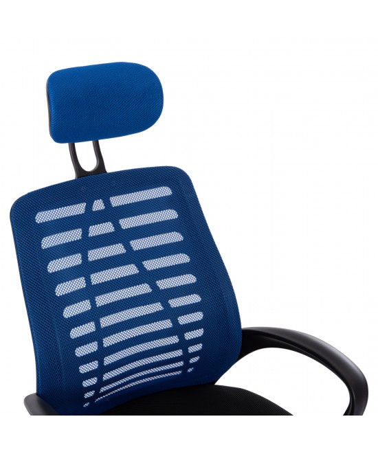 ΚΑΡΕΚΛΑ ΓΡΑΦΕΙΟΥ TRAIL2 HM1193.36 ΜΠΛΕ & ΜΑΥΡΟ MESH-ΠΟΔΙ ΧΡΩΜΙΟΥ 61x61x116Yεκ.