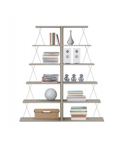 ΣΕΤ ΒΙΒΛΙΟΘΗΚΕΣ 2ΤΜΧ MINI TARS HM11772.11 ΜΕΛΑΜΙΝΗ SONAMA-ΛΕΥΚΟ 65x24x146Υεκ.(x2)