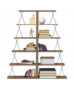 ΣΕΤ ΒΙΒΛΙΟΘΗΚΕΣ 2ΤΜΧ MINI TARS HM11772.14 ΜΕΛΑΜΙΝΗ ΦΥΣΙΚΟ OAK-ΜΑΥΡΟ 65x24x146Υεκ.(x2)