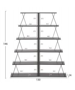 ΣΕΤ ΒΙΒΛΙΟΘΗΚΕΣ 2ΤΜΧ MINI TARS HM11772.20 ΜΕΛΑΜΙΝΗ ΓΚΡΙ-ΜΑΥΡΟ 65x24x146Υεκ.(x2)