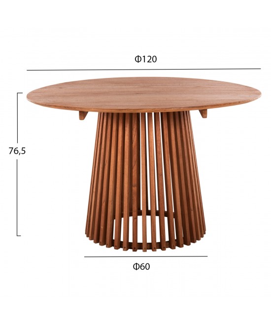 ΣΕΤ ΤΡΑΠΕΖΑΡΙΑΣ 5ΤΜΧ VAYA HM21074.01 ΣΤΡΟΓΓΥΛΟ ΤΡΑΠΕΖΙ Φ120εκ. & 4 ΚΑΡΕΚΛΕΣ