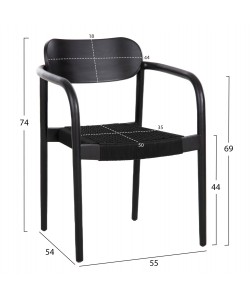 ΣΕΤ ΤΡΑΠΕΖΑΡΙΑΣ 5ΤΜΧ OSLO HM21075.01 ΣΤΡΟΓΓΥΛΟ ΤΡΑΠΕΖΙ Φ120εκ. & 4 ΚΑΡΕΚΛΕΣ-ΜΑΥΡΟ