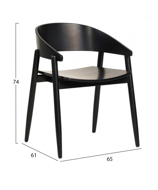 ΣΕΤ ΤΡΑΠΕΖΑΡΙΑΣ 5ΤΜΧ CANOP HM21077.02 ΣΤΡΟΓΓΥΛΟ ΤΡΑΠΕΖΙ Φ150εκ.& 4 ΚΑΡΕΚΛΕΣ-ΜΑΥΡΟ