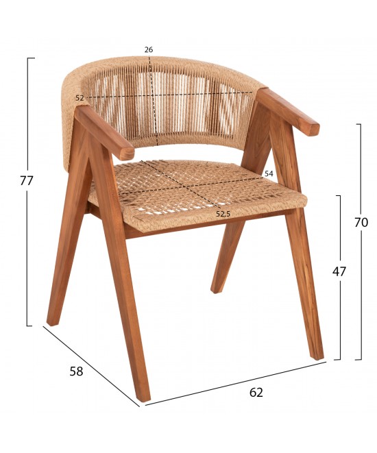 ΣΕΤ ΤΡΑΠΕΖΑΡΙΑΣ 5ΤΜΧ BRANN HM21078.03 ΟΡΘΟΓΩΝΙΟ ΤΡΑΠΕΖΙ & 4 ΚΑΡΕΚΛΕΣ