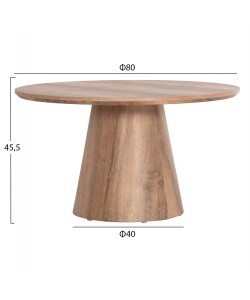 ΤΡΑΠΕΖΙ ΣΑΛΟΝΙΟΥ KARAN HM18028 MDF ΣΕ ΦΥΣΙΚΟ ΧΡΩΜΑ ΞΥΛΟΥ Φ80x45,5Υεκ.