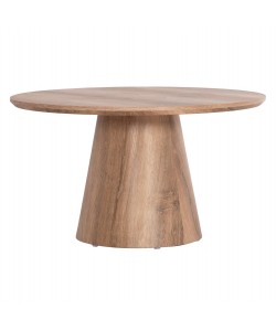 ΤΡΑΠΕΖΙ ΣΑΛΟΝΙΟΥ KARAN HM18028 MDF ΣΕ ΦΥΣΙΚΟ ΧΡΩΜΑ ΞΥΛΟΥ Φ80x45,5Υεκ.