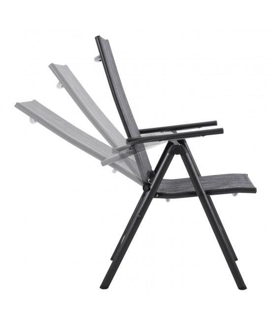 ΣΕΤ 5ΤΜΧ ΤΡΑΠΕΖΙ ΜΕΤΑΛΛΙΚΟ & ΠΤΥΣΣΟΜΕΝΕΣ ΚΑΡΕΚΛΕΣ ΓΚΡΙ  HM10558.01