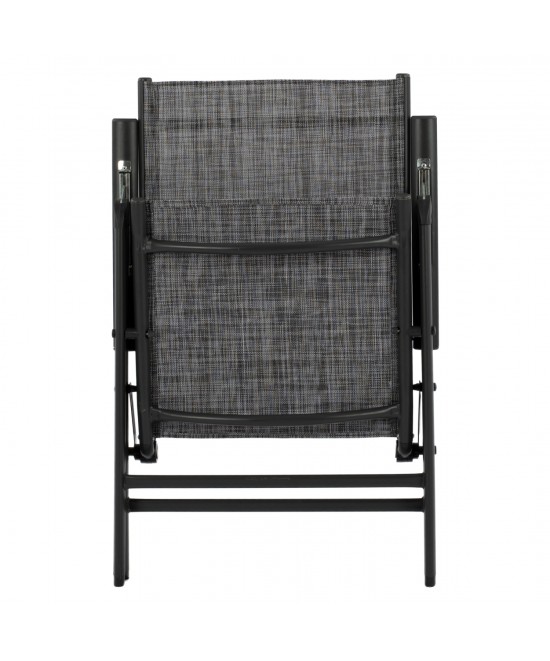 ΣΕΤ 5ΤΜΧ ΤΡΑΠΕΖΙ ΜΕΤΑΛΛΙΚΟ & ΠΤΥΣΣΟΜΕΝΕΣ ΚΑΡΕΚΛΕΣ ΓΚΡΙ  HM10558.01