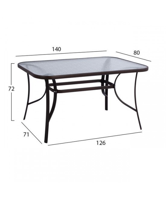 ΣΕΤ 5ΤΜΧ ΤΡΑΠΕΖΙ ΜΕΤΑΛΛΙΚΟ & ΠΤΥΣΣΟΜΕΝΕΣ ΚΑΡΕΚΛΕΣ ΚΑΦΕ HM10558.02