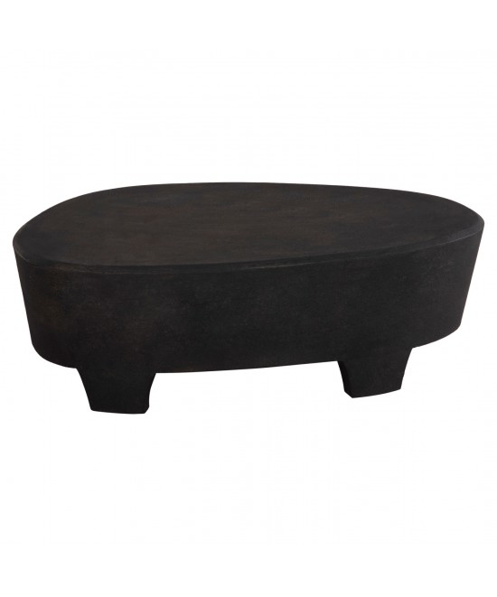 ΤΡΑΠΕΖΙ ΣΑΛΟΝΙΟΥ ΟΒΑΛ ΣΕΙΡΑ SANTORINI HM18066 MDF ΣΕ ΜΑΥΡΟ ΧΡΩΜΑ 100x60x33Υεκ.