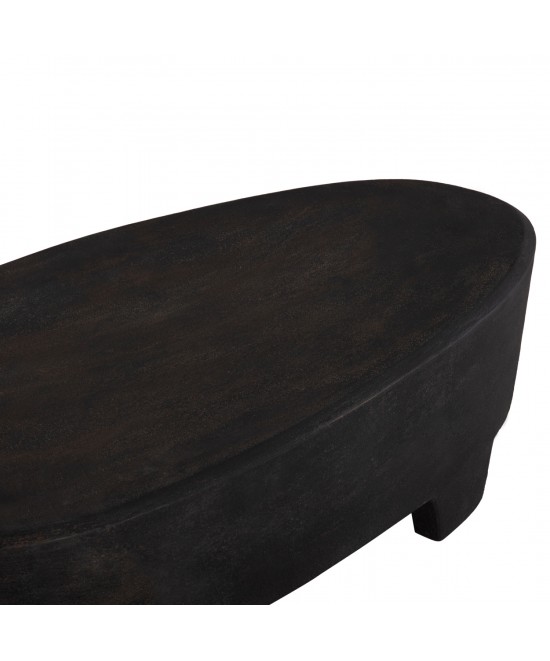 ΤΡΑΠΕΖΙ ΣΑΛΟΝΙΟΥ ΟΒΑΛ ΣΕΙΡΑ SANTORINI HM18066 MDF ΣΕ ΜΑΥΡΟ ΧΡΩΜΑ 100x60x33Υεκ.