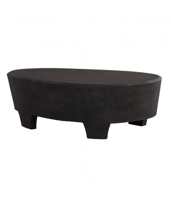 ΤΡΑΠΕΖΙ ΣΑΛΟΝΙΟΥ ΟΒΑΛ ΣΕΙΡΑ SANTORINI HM18066 MDF ΣΕ ΜΑΥΡΟ ΧΡΩΜΑ 100x60x33Υεκ.