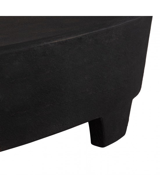 ΤΡΑΠΕΖΙ ΣΑΛΟΝΙΟΥ ΟΒΑΛ ΣΕΙΡΑ SANTORINI HM18066 MDF ΣΕ ΜΑΥΡΟ ΧΡΩΜΑ 100x60x33Υεκ.