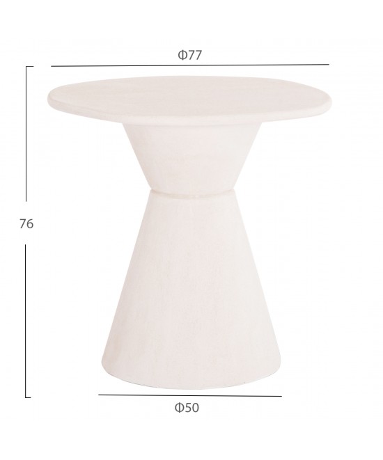 ΤΡΑΠΕΖΙ ΤΡΑΠΕΖΑΡΙΑΣ ΣΤΡΟΓΓΥΛΟ ΣΕΙΡΑ SANTORINI HM18055 MDF ΥΠΟΛΕΥΚΟ ΧΡΩΜΑ Φ77x76Υεκ.