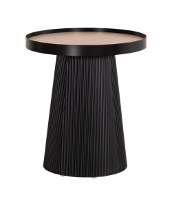 ΤΡΑΠΕΖΑΚΙ ΒΟΗΘΗΤΙΚΟ DENTON HM18023.01 MDF TOP ΦΥΣΙΚΟ ΞΥΛΟΥ-ΒΑΣΗ ΜΑΥΡΗ Φ45x51,5Υεκ.