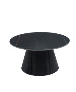 ΤΡΑΠΕΖΙ ΣΑΛΟΝΙΟΥ DUNCAN HM18022.01 ΚΕΡΑΜΙΚΟ TOP-MDF ΒΑΣΗ-ΜΑΥΡΟ Φ80x41Υεκ.